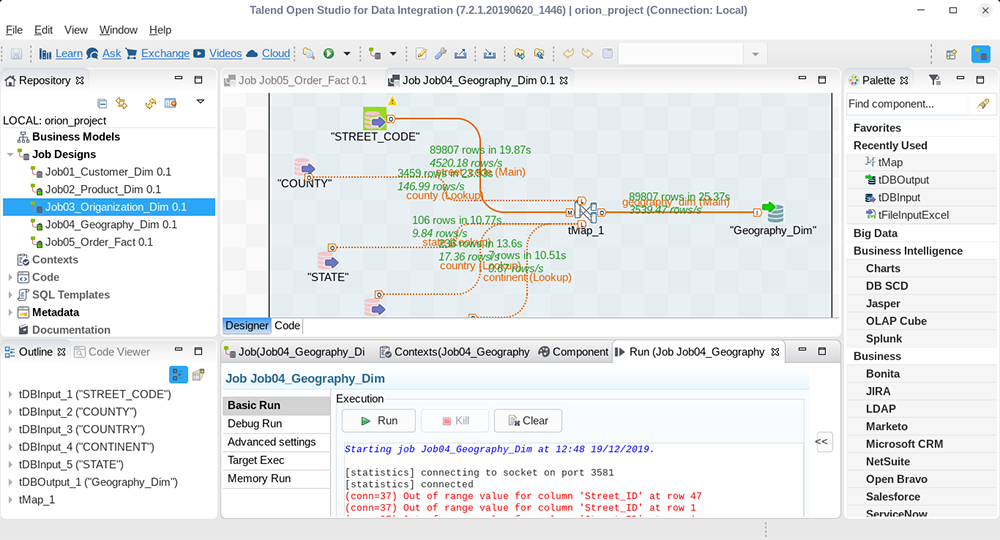 Talend Open Studio Screenshot